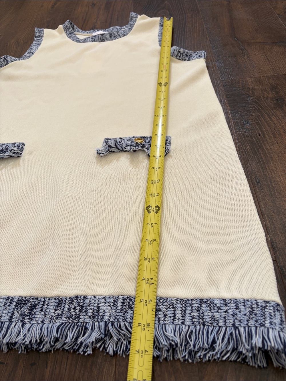 NWT entro Cream Sleeveless Top with Marled Black-White Trim - Picture 6 of 9
